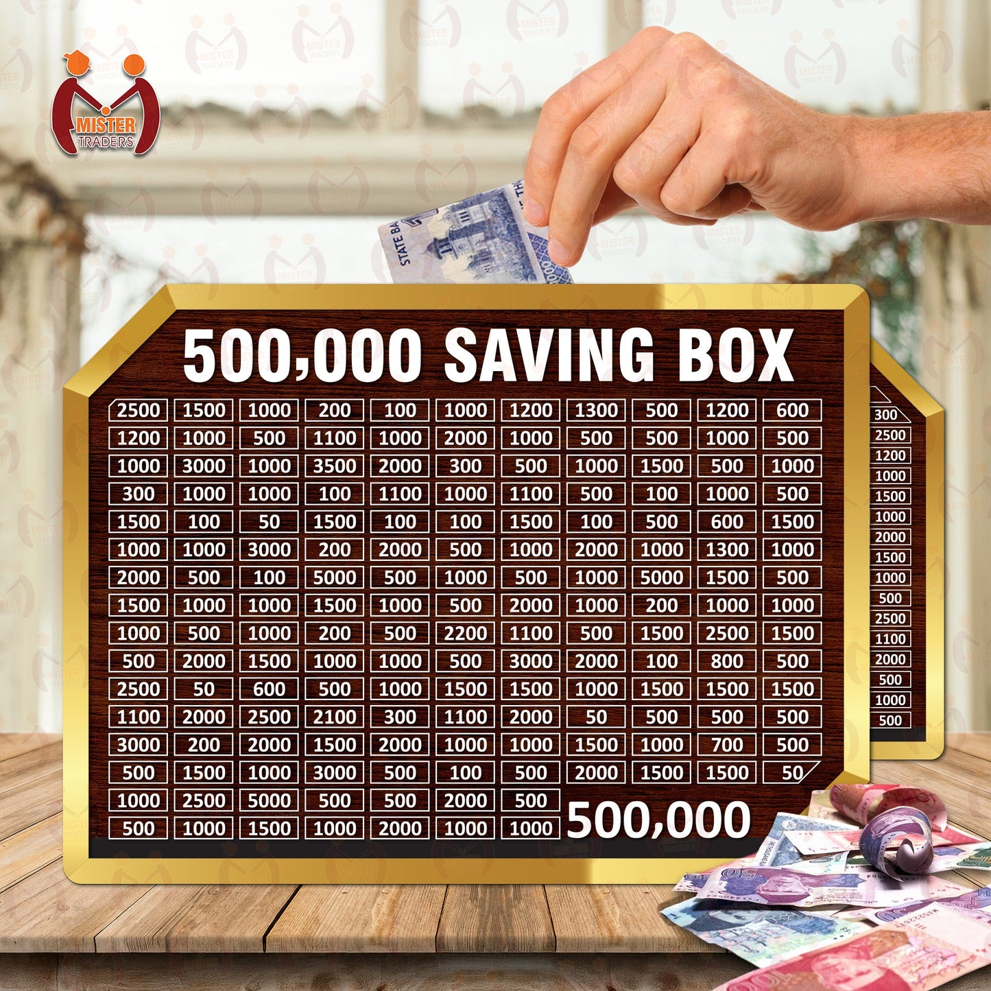 Premium Wooden Umrah Saving Box – Golden Acrylic Money Box | Islamic Gift